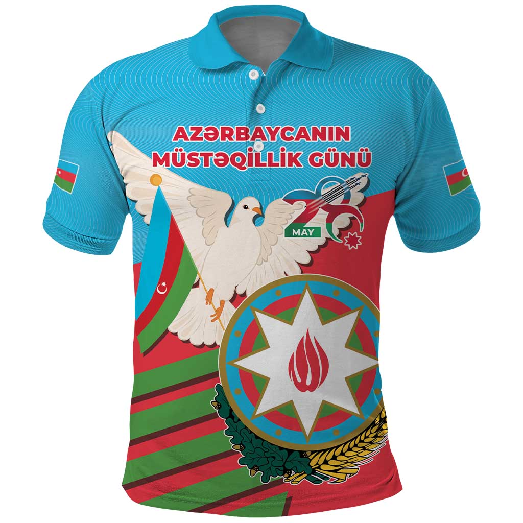 Azerbaijan Independence Day Polo Shirt Mustəqillik Gunu
