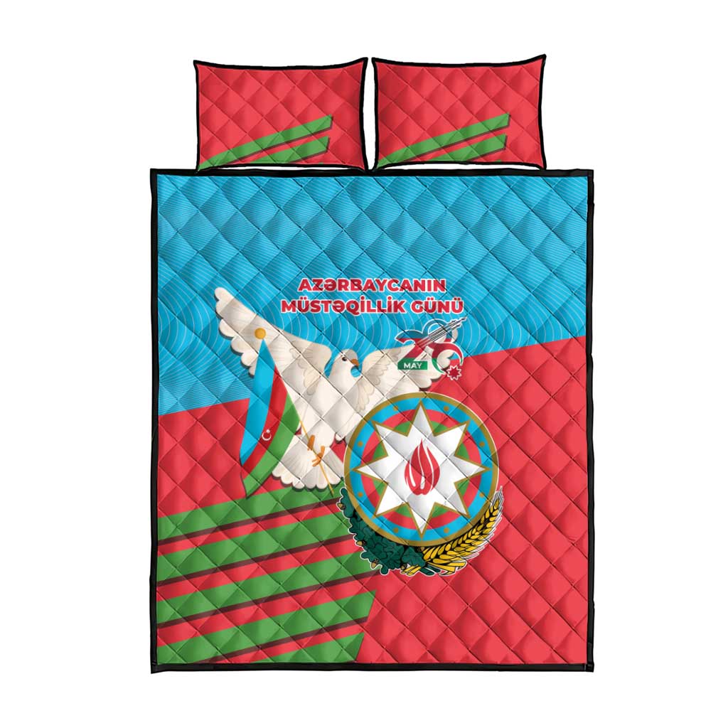 Azerbaijan Independence Day Quilt Bed Set Mustəqillik Gunu