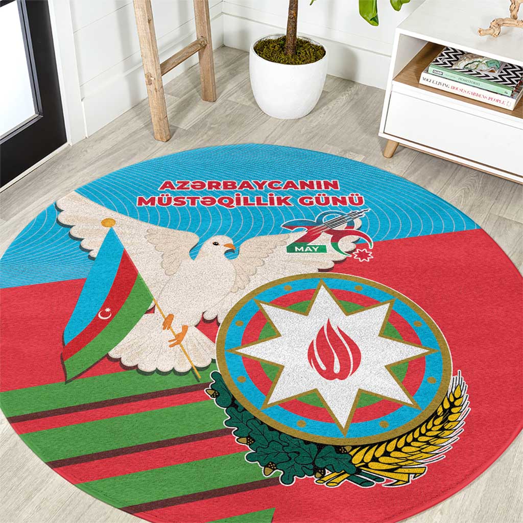 Azerbaijan Independence Day Round Carpet Mustəqillik Gunu