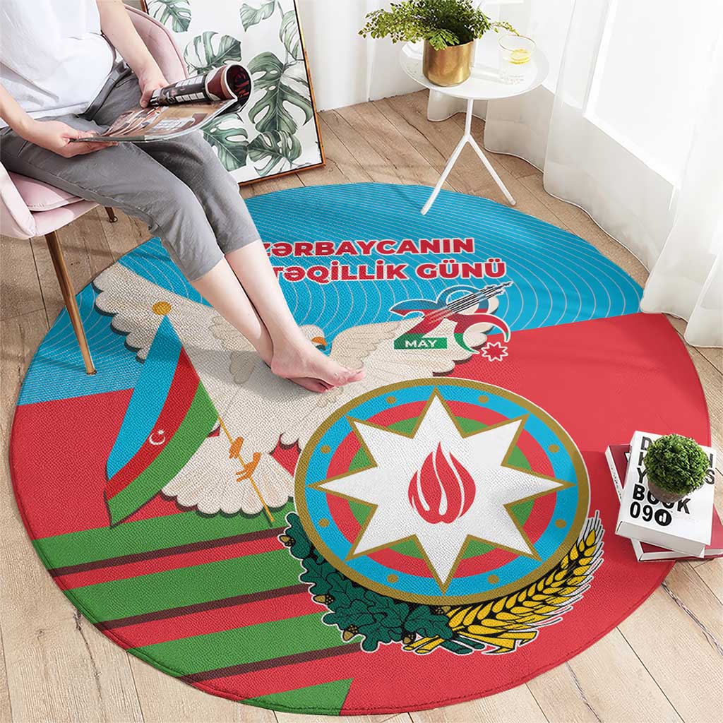 Azerbaijan Independence Day Round Carpet Mustəqillik Gunu
