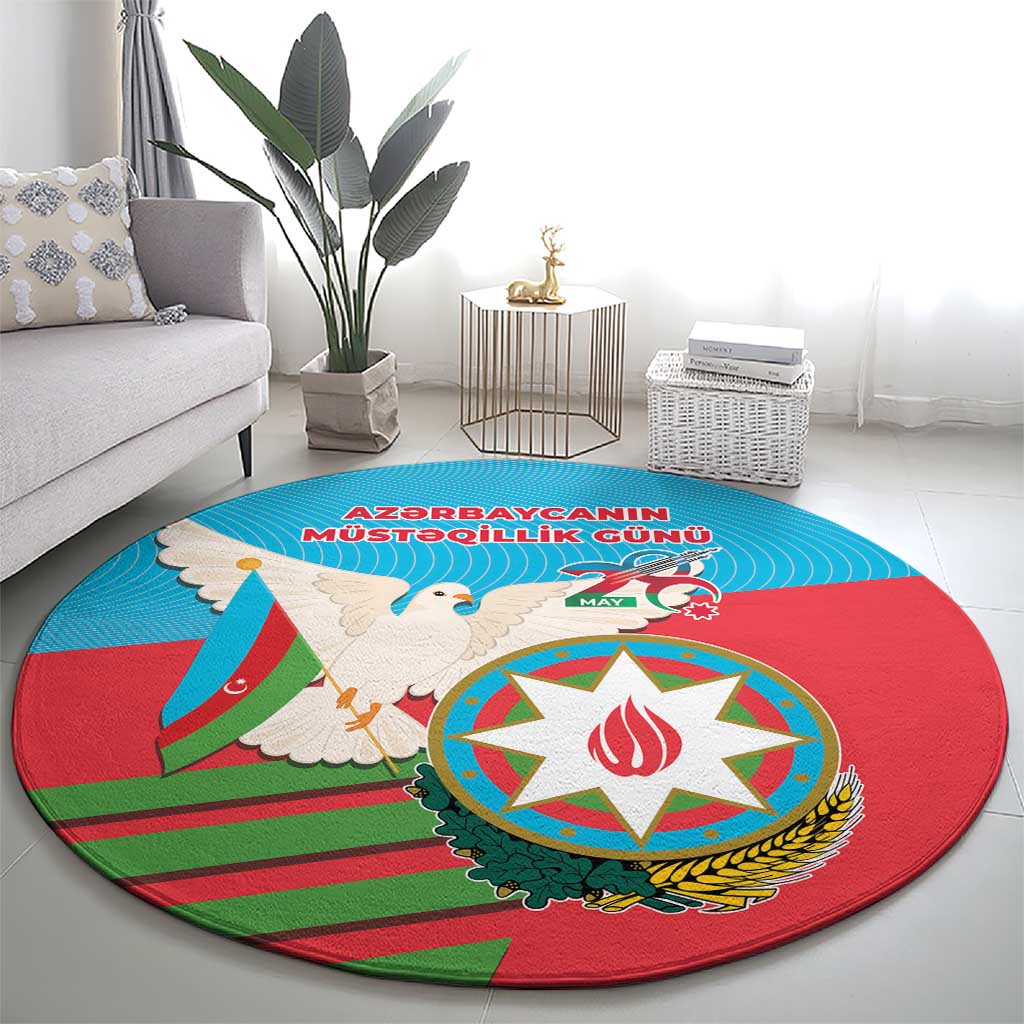 Azerbaijan Independence Day Round Carpet Mustəqillik Gunu