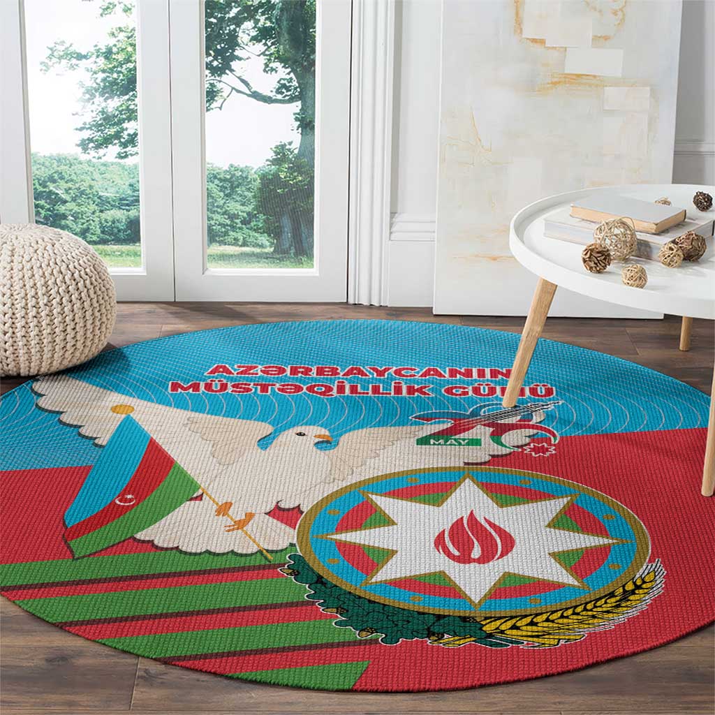 Azerbaijan Independence Day Round Carpet Mustəqillik Gunu