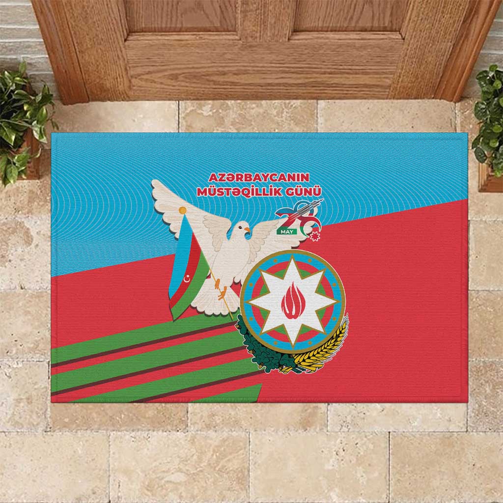 Azerbaijan Independence Day Rubber Doormat Mustəqillik Gunu