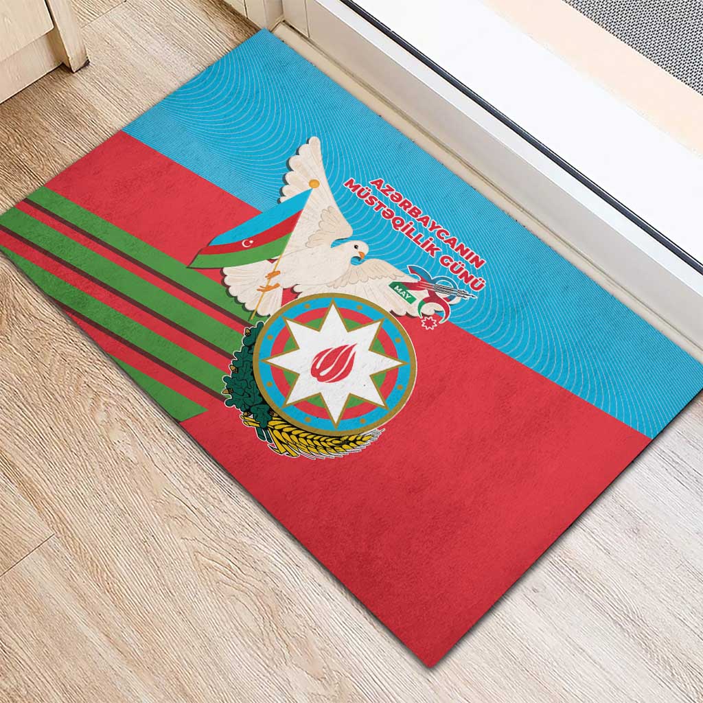 Azerbaijan Independence Day Rubber Doormat Mustəqillik Gunu