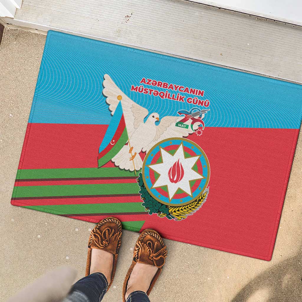 Azerbaijan Independence Day Rubber Doormat Mustəqillik Gunu
