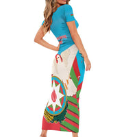 Azerbaijan Independence Day Short Sleeve Bodycon Dress Mustəqillik Gunu