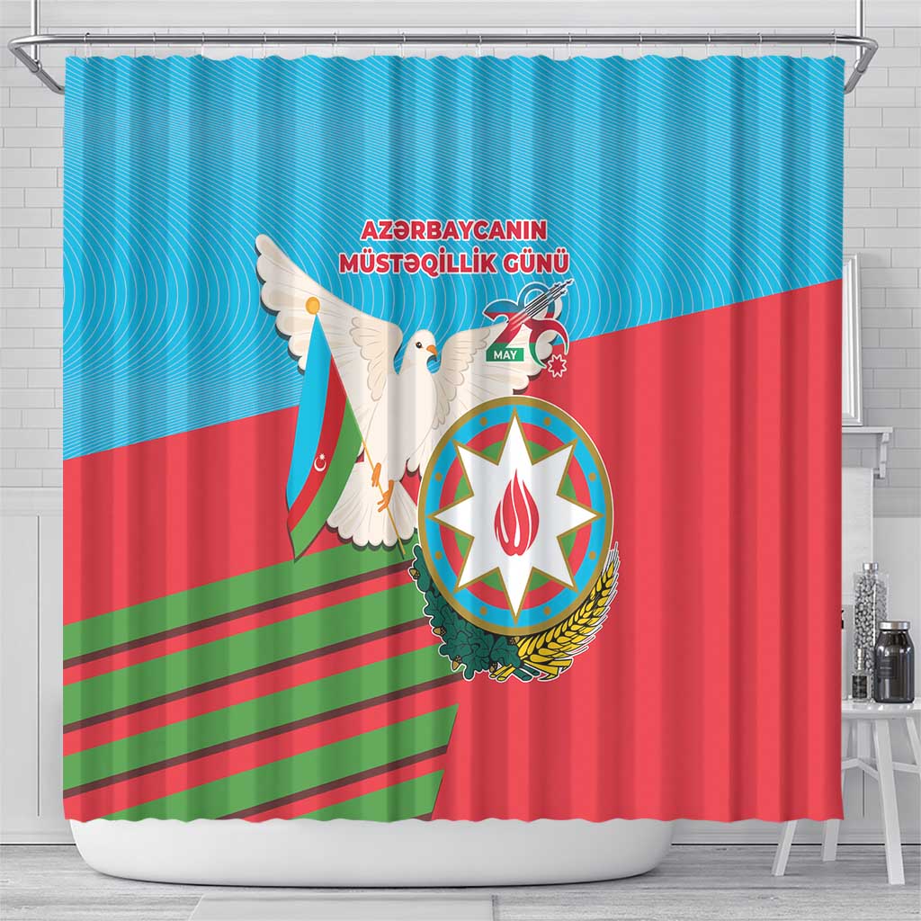 Azerbaijan Independence Day Shower Curtain Mustəqillik Gunu