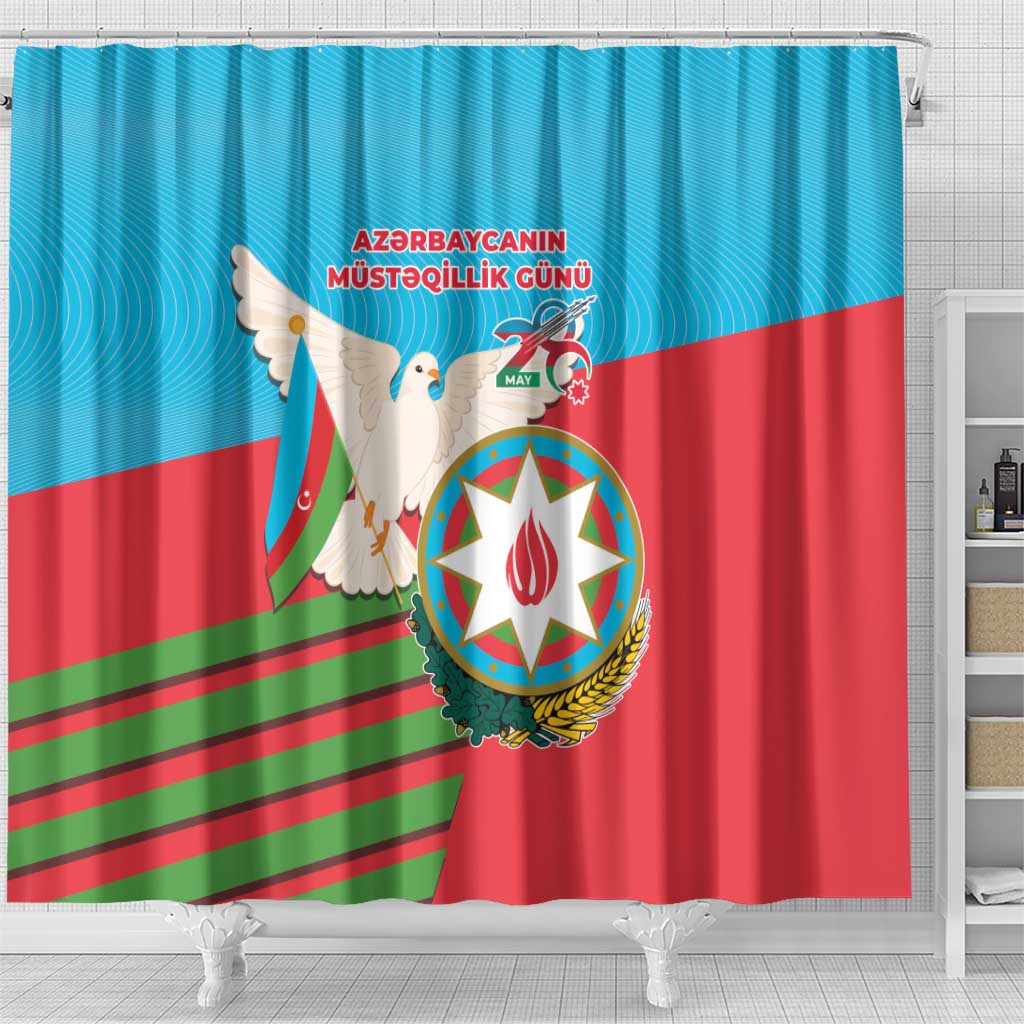 Azerbaijan Independence Day Shower Curtain Mustəqillik Gunu
