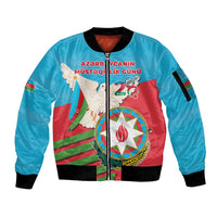 Azerbaijan Independence Day Sleeve Zip Bomber Jacket Mustəqillik Gunu