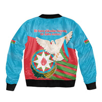 Azerbaijan Independence Day Sleeve Zip Bomber Jacket Mustəqillik Gunu