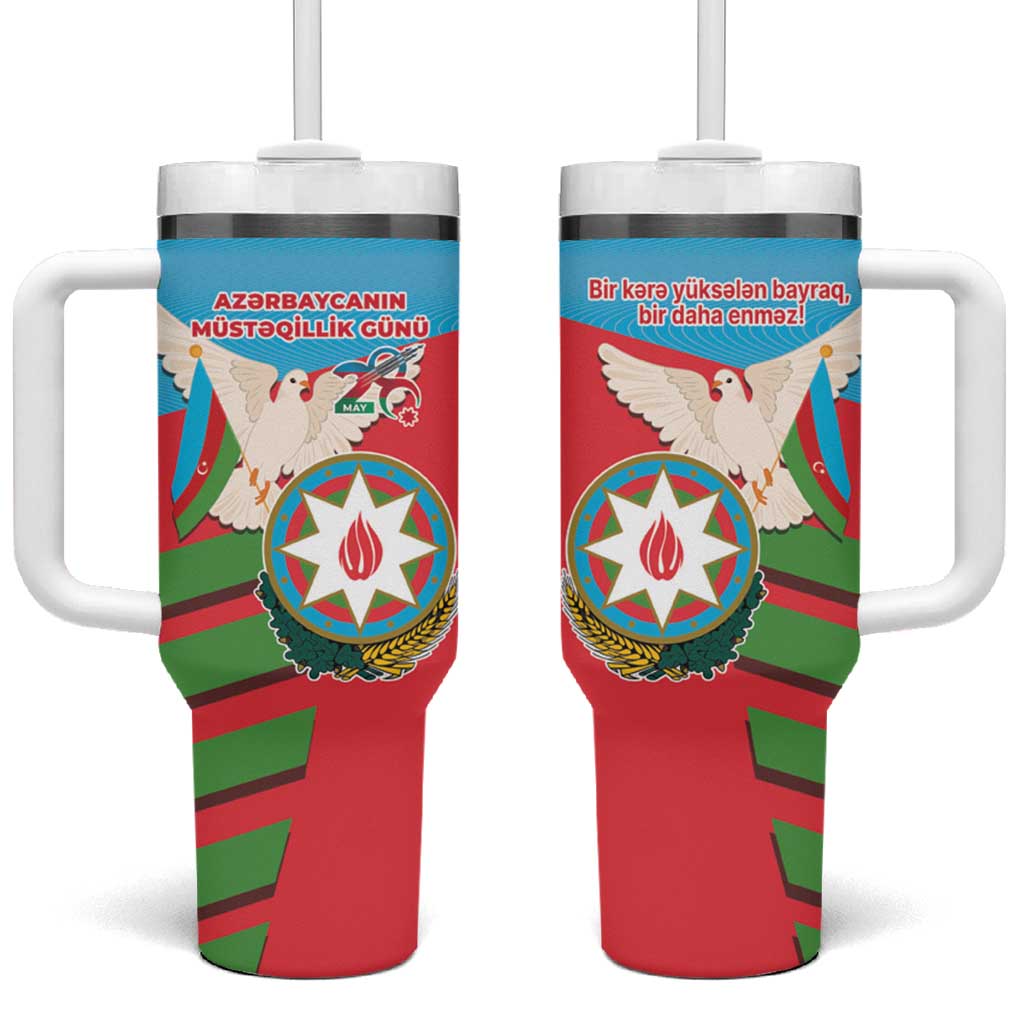 Azerbaijan Independence Day Tumbler With Handle Mustəqillik Gunu