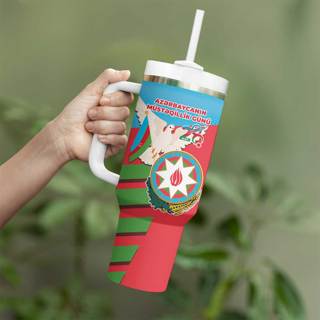 Azerbaijan Independence Day Tumbler With Handle Mustəqillik Gunu