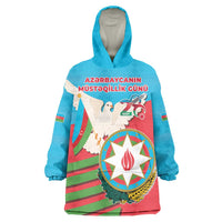 Azerbaijan Independence Day Wearable Blanket Hoodie Mustəqillik Gunu