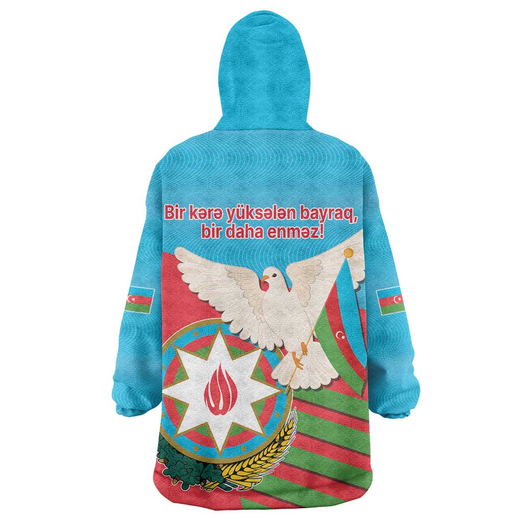 Azerbaijan Independence Day Wearable Blanket Hoodie Mustəqillik Gunu
