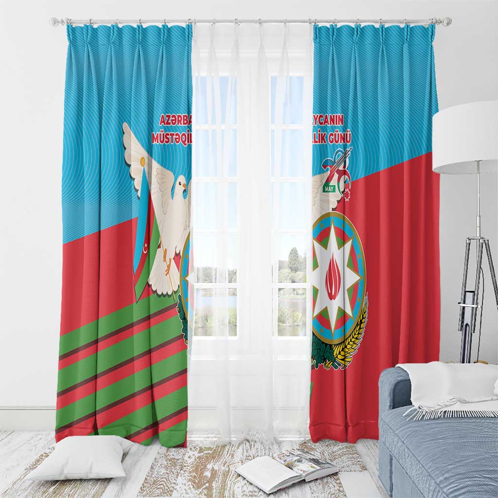 Azerbaijan Independence Day Window Curtain Mustəqillik Gunu