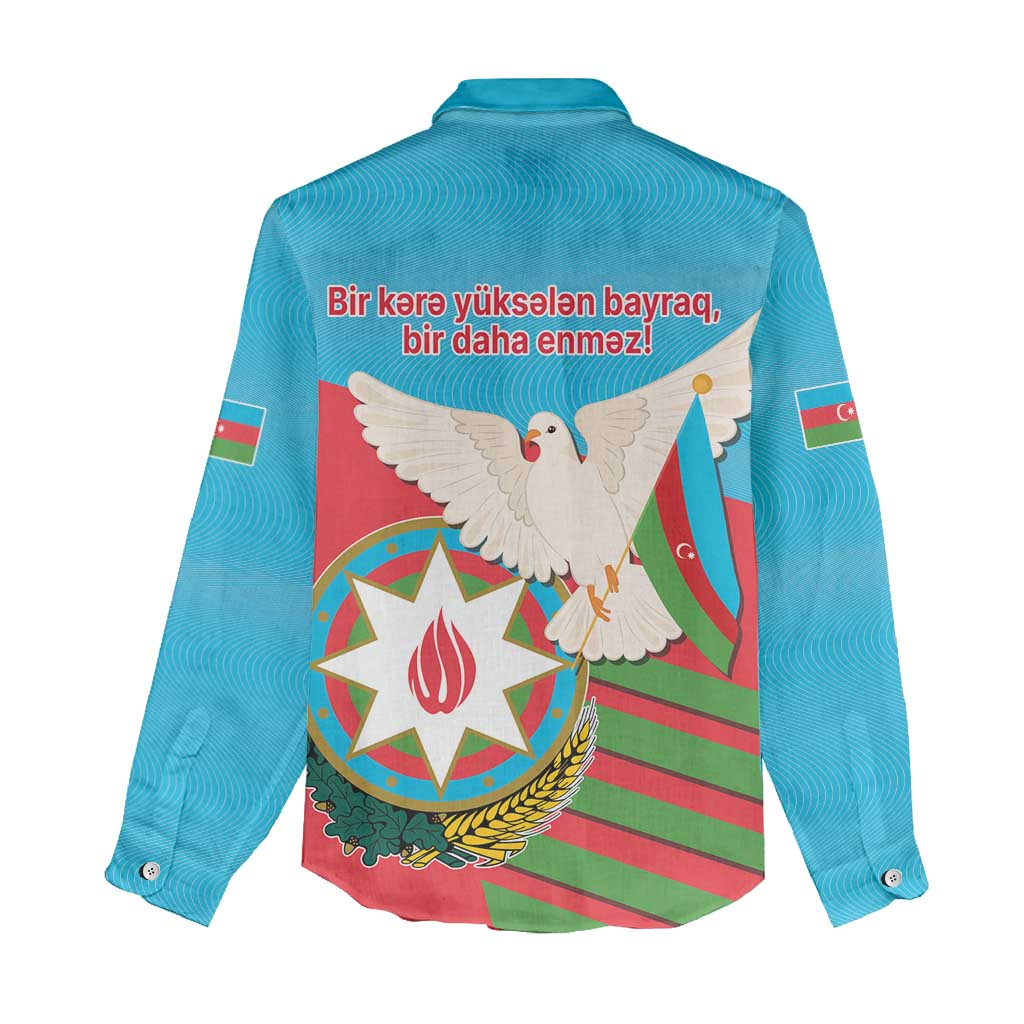 Azerbaijan Independence Day Women Casual Shirt Mustəqillik Gunu