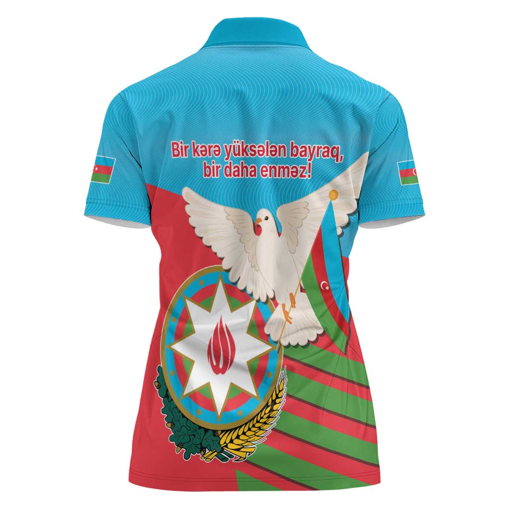 Azerbaijan Independence Day Women Polo Shirt Mustəqillik Gunu