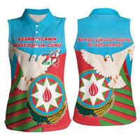 Azerbaijan Independence Day Women Sleeveless Polo Shirt Mustəqillik Gunu