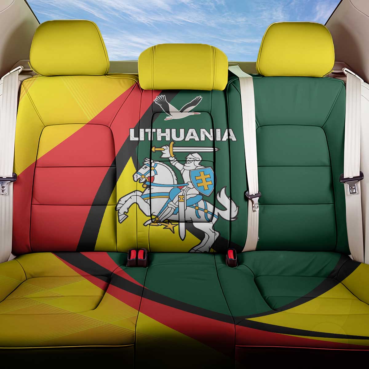 Lithuania Coat of Arms Back Car Seat Cover Vytis and Gandras