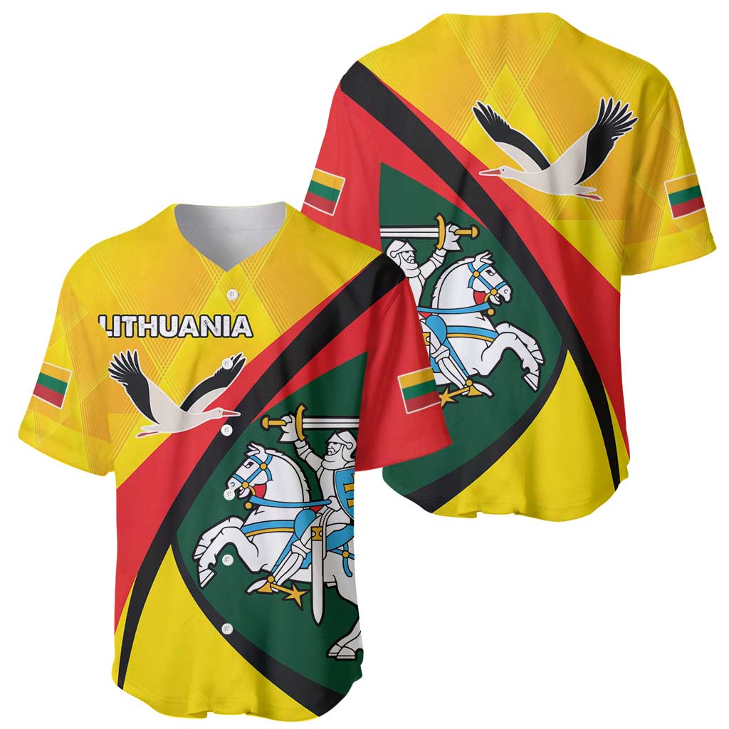 Lithuania Coat of Arms Baseball Jersey Vytis and Gandras