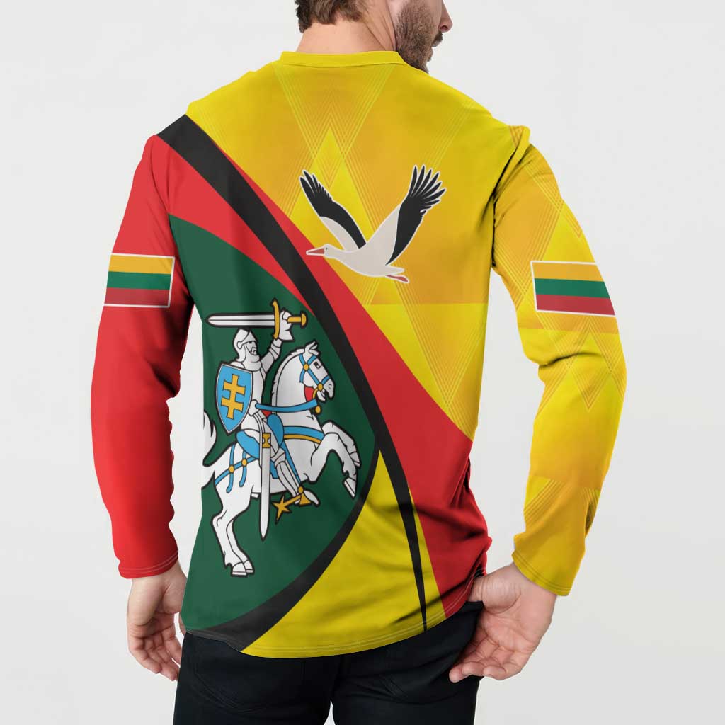 Lithuania Coat of Arms Button Sweatshirt Vytis and Gandras