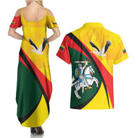 Lithuania Coat of Arms Couples Matching Summer Maxi Dress and Hawaiian Shirt Vytis and Gandras