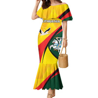 Lithuania Coat of Arms Family Matching Mermaid Dress and Hawaiian Shirt Vytis and Gandras