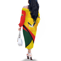 Lithuania Coat of Arms Family Matching Off The Shoulder Long Sleeve Dress and Hawaiian Shirt Vytis and Gandras