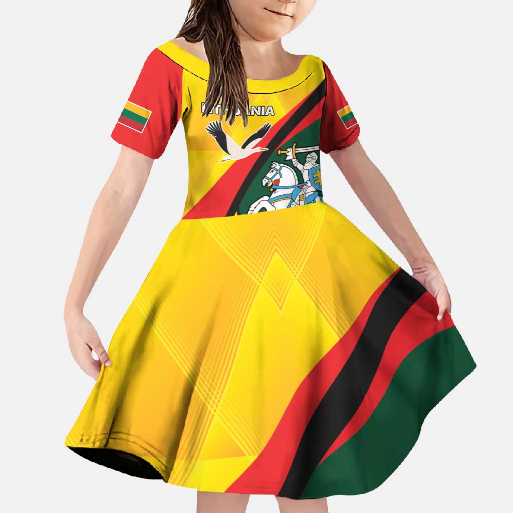 Lithuania Coat of Arms Family Matching Off Shoulder Maxi Dress and Hawaiian Shirt Vytis and Gandras