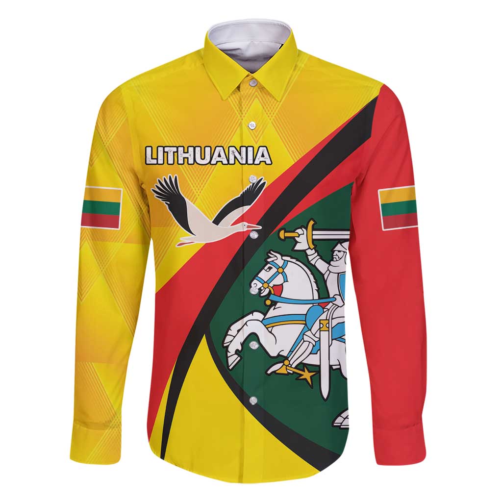 Lithuania Coat of Arms Family Matching Off Shoulder Maxi Dress and Hawaiian Shirt Vytis and Gandras
