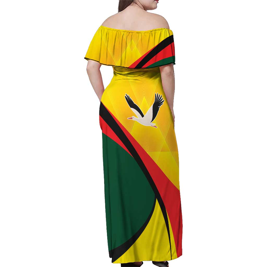Lithuania Coat of Arms Family Matching Off Shoulder Maxi Dress and Hawaiian Shirt Vytis and Gandras