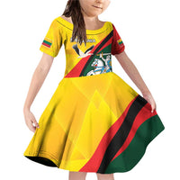 Lithuania Coat of Arms Family Matching Off Shoulder Short Dress and Hawaiian Shirt Vytis and Gandras