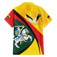 Lithuania Coat of Arms Family Matching Off Shoulder Short Dress and Hawaiian Shirt Vytis and Gandras