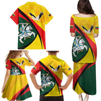 Lithuania Coat of Arms Family Matching Puletasi and Hawaiian Shirt Vytis and Gandras