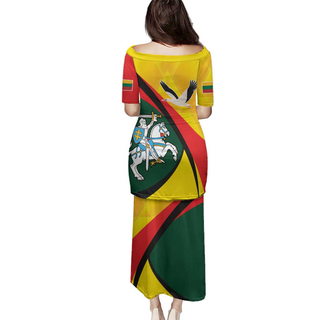 Lithuania Coat of Arms Family Matching Puletasi and Hawaiian Shirt Vytis and Gandras