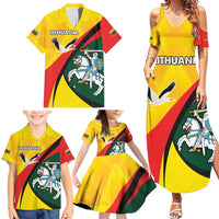 Lithuania Coat of Arms Family Matching Summer Maxi Dress and Hawaiian Shirt Vytis and Gandras