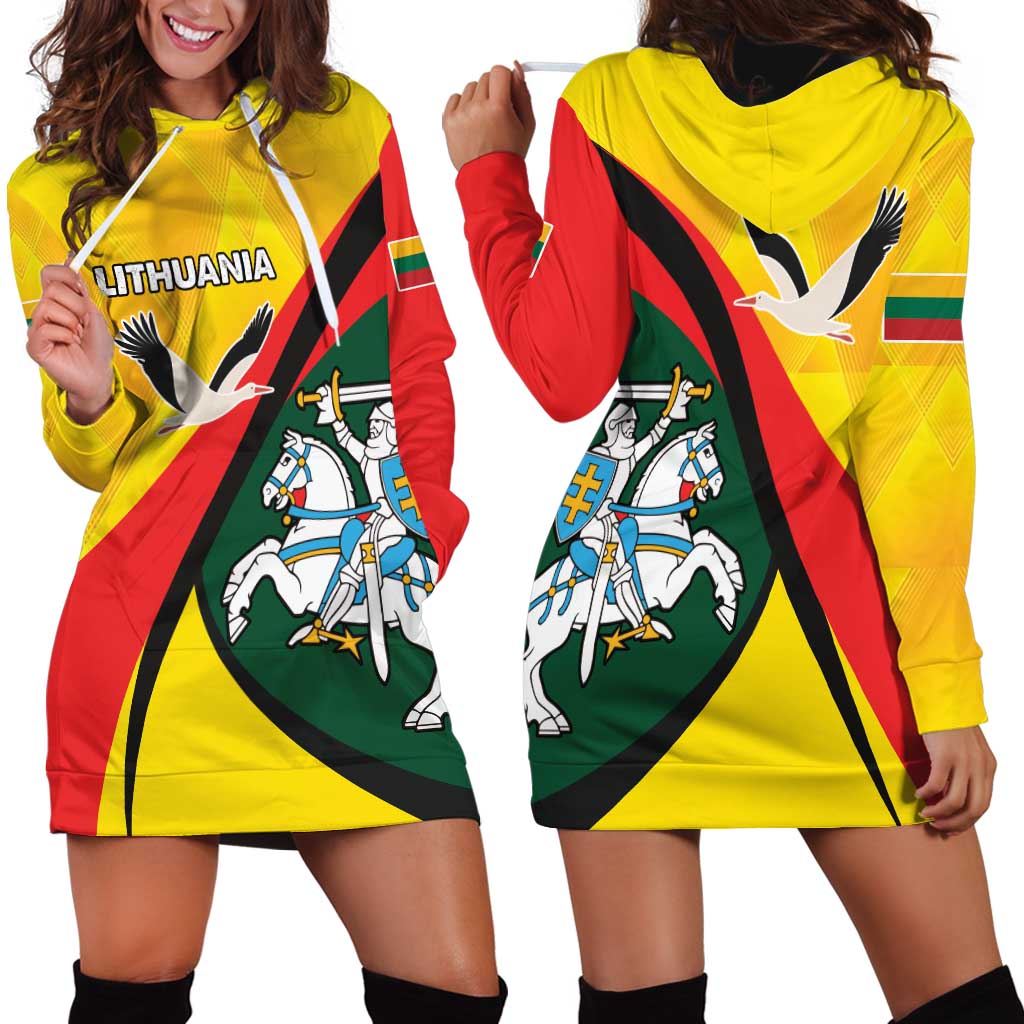 Lithuania Coat of Arms Hoodie Dress Vytis and Gandras