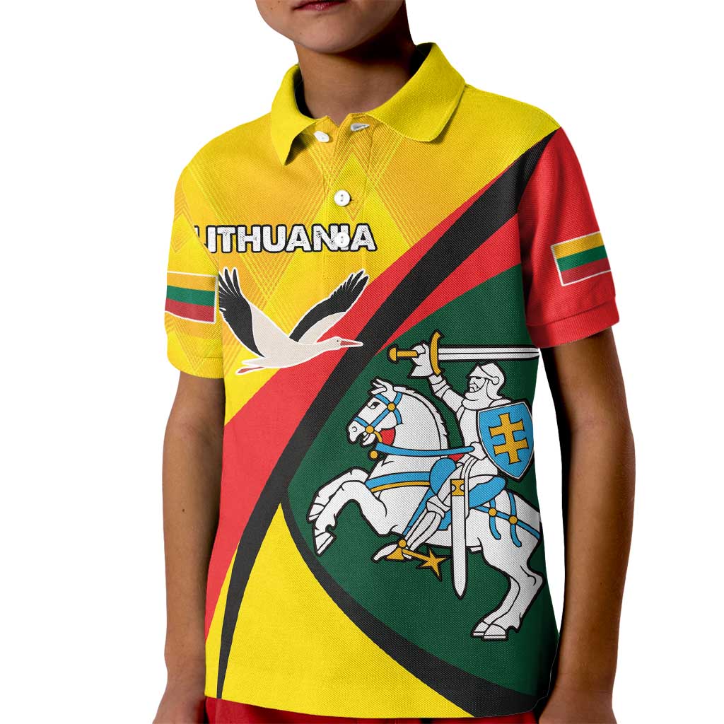Lithuania Coat of Arms Kid Polo Shirt Vytis and Gandras