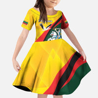 Lithuania Coat of Arms Kid Short Sleeve Dress Vytis and Gandras