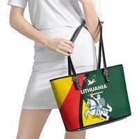 Lithuania Coat of Arms Leather Tote Bag Vytis and Gandras