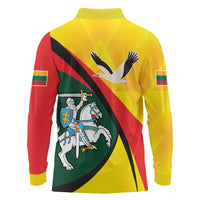 Lithuania Coat of Arms Long Sleeve Polo Shirt Vytis and Gandras