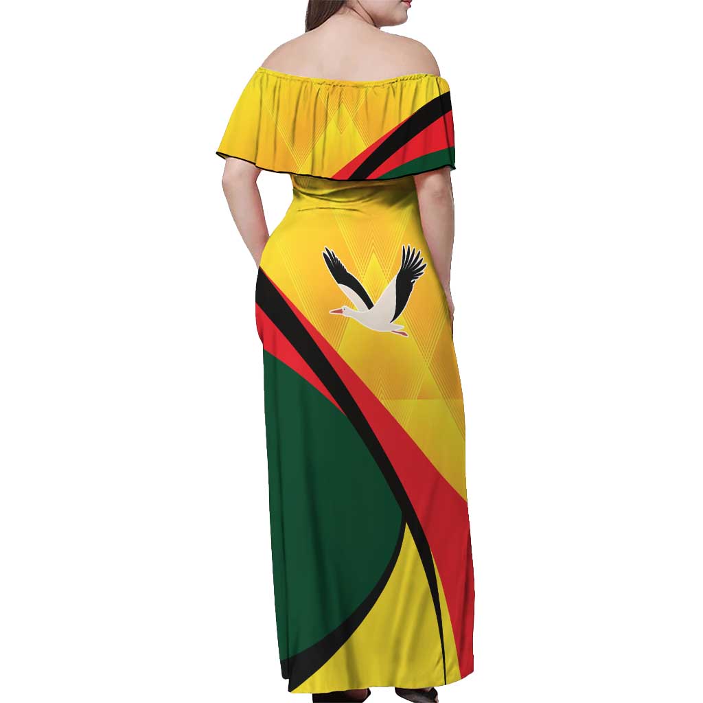 Lithuania Coat of Arms Off Shoulder Maxi Dress Vytis and Gandras