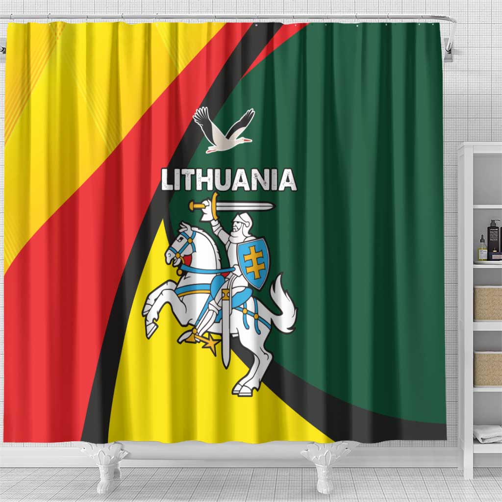 Lithuania Coat of Arms Shower Curtain Vytis and Gandras LT17 - Wonder Print Shop