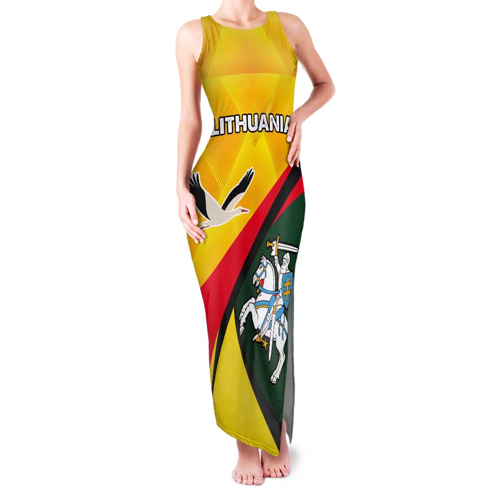 Lithuania Coat of Arms Tank Maxi Dress Vytis and Gandras LT17 - Wonder Print Shop