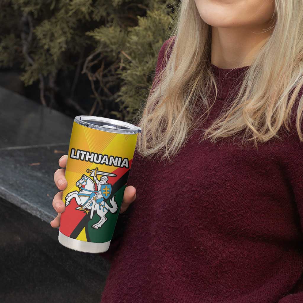 Lithuania Coat of Arms Tumbler Cup Vytis and Gandras LT17 - Wonder Print Shop