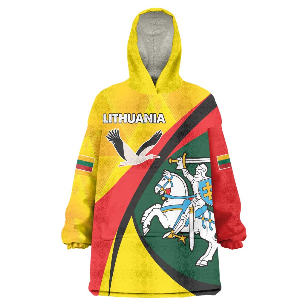 Lithuania Coat of Arms Wearable Blanket Hoodie Vytis and Gandras LT17 - Wonder Print Shop