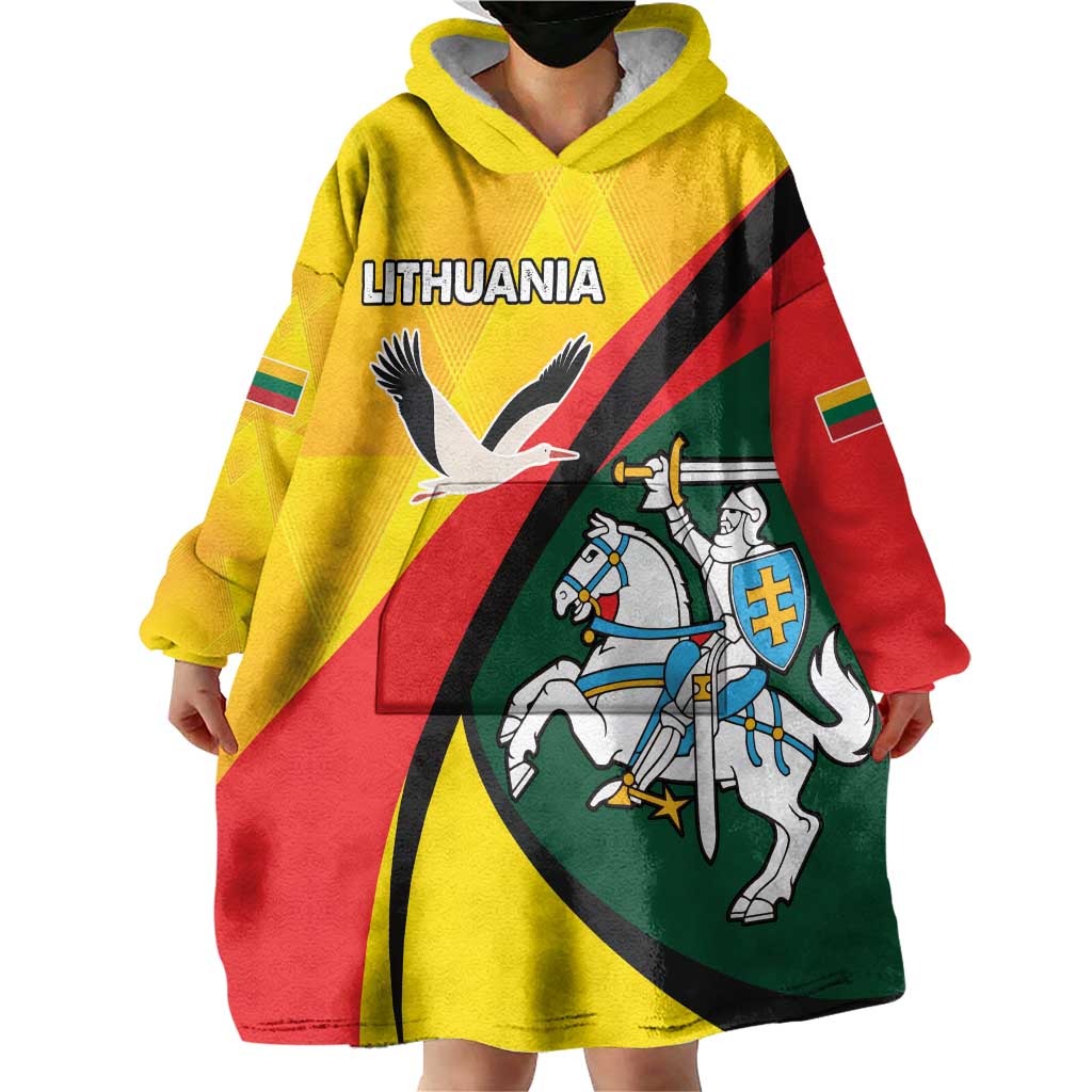 Lithuania Coat of Arms Wearable Blanket Hoodie Vytis and Gandras LT17 - Wonder Print Shop