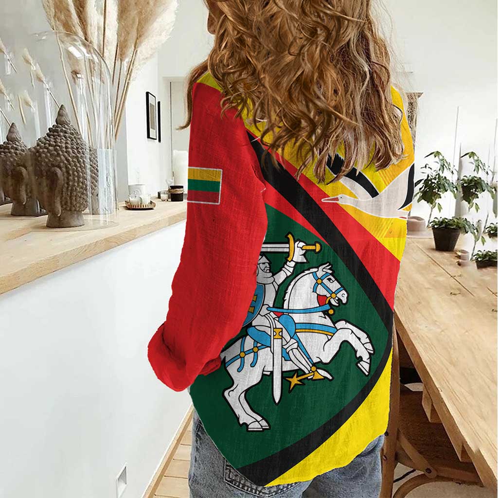 Lithuania Coat of Arms Women Casual Shirt Vytis and Gandras LT17 - Wonder Print Shop
