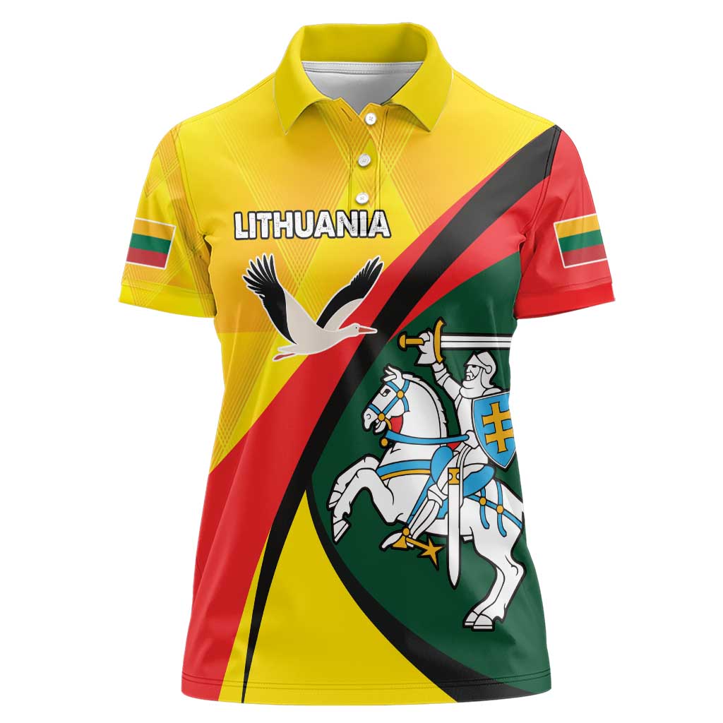 Lithuania Coat of Arms Women Polo Shirt Vytis and Gandras LT17 - Wonder Print Shop