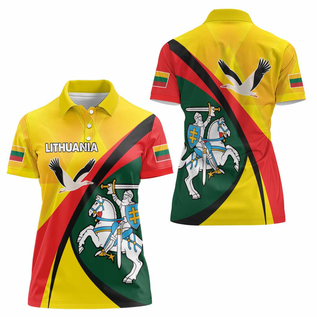 Lithuania Coat of Arms Women Polo Shirt Vytis and Gandras LT17 - Wonder Print Shop